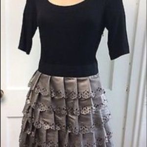 Black and metallic cocktail dress